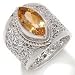 himalayan2 - Himalayan Gems™ 160ct Citrine Sterling Silver MarquiseCut Filigree