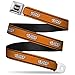 Buckle-Down Seatbelt Belt - 426 HEMI Badge/Stripes Weathered Orange/Black/White - 1.5