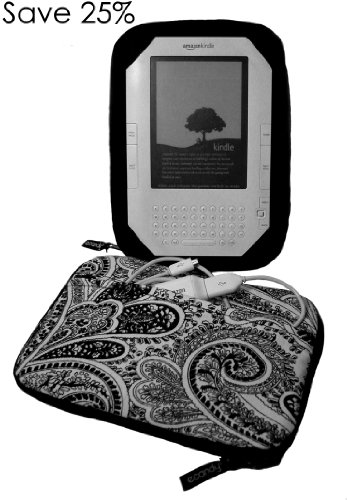 Kindle Cover and Case for the Kindle 2 with Reversible Zip Closure by ecandy (Fits 6
