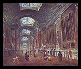 Hubert Robert (Art Gallery of the Louvre, detail) White Wood-Mounted Art Poster Print - 13