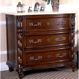 Upperclass Furniture W5300-11 Sink Chest- Under Mount Bone Color Sink- Cream Marble... by Upperclass Furniture