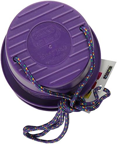 Purple, Durable 4" Rise Plastic Platforms and Adjustable Rope Hand Cords Steppers, Set of 2