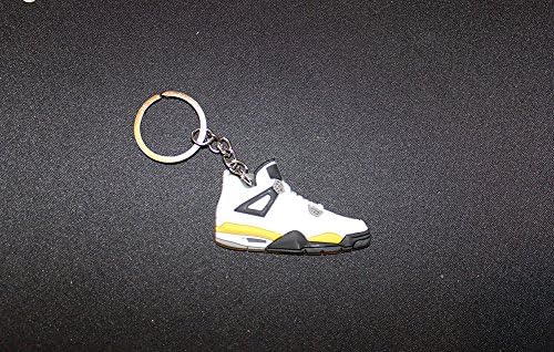 One Stop Discount Shop® - Air Jordan 4 Basketball Jumpman Key Chain in White/Yellow/Black