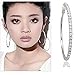 Fashion Jewelry Dazzling Silver Tone 2 Row Crystals Rhinestones Hoop Earrings 50mm in Width