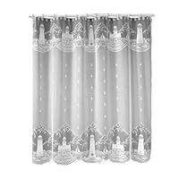 Heritage Lace Lighthouse 72-Inch by 72-Inch Shower Curtain, White