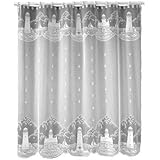 Heritage Lace Lighthouse 72-Inch by 72-Inch Shower Curtain, White