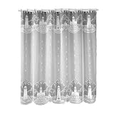 Heritage Lace Lighthouse 72-Inch by 72-Inch Shower Curtain, White