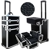 Valise Trolley coiffure et esthétique Croco Noir