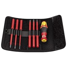 Wera KK VDE 60i/68i/7 Insulated Interchangeable BladePouch Set (SL/PH/SQ), 7 Piece