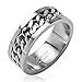 STR-0108 Stainless Steel Cuban Link Chain in Middle Ring 6mm Sz 5-8, 8mm Sz 9-14 (10)
