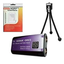 HQRP Premium CRV3 CR-V3 CRV-3 LB-01 LB01 Canon, Casio, Kodak, Pentax, Konica, Minolta, Nikon, Olympus, Ricox, Samsung, Sanyo Cameras + Black Mini Tabletop Tripod