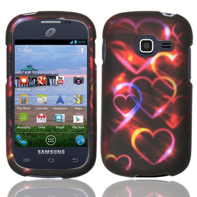 For SamsungGalaxy Centura S738C Hard Design Cover Case Colorful Hearts Accessory