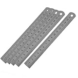 uxcell 直線定規 ステンレス定規15センチメートル　ステンレス金属　測定工具　文房具・オフィス用品　シルバートーン