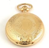 South Dakota Gold Quartz Pocket Watch with Black Arabic Dial