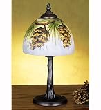 15H Pinecone Reverse Painted Accent Lamp Table Lamps