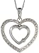 14k White Gold 18 Chain & 3/4 (19mm) tall Sweetheart Pendant, w/ 0.50 Carat SI Brilliant Cut Diamonds
