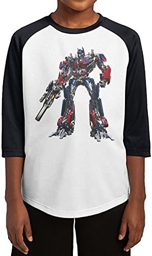 Kra8er Optimus Prime Transformer Teenager Boy's Girl's 3/4 Sleeve Raglan Baseball T-Shirt 100% Cotton