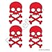 Red Skull and Cross Bone Bicycle Reflector Reflective Sticker Decal