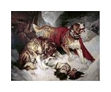 Alpine Mastiffs Reanimating A Distressed by Sir Edwin Landseer. Art Print Poster 20 inches width by 16.75 inches height. Highest Quality Art Poster Print