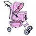 Pink 4 Wheels Pet Stroller Cat Dog Cage Stroller Travel Folding Carrier 04T