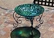 Blossoms Glass Birdbath