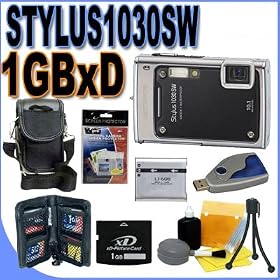 Olympus Stylus 1030SW (226345) 10.1MP Black Digital Camera 1GB xD Memory Card Stylus 1030...