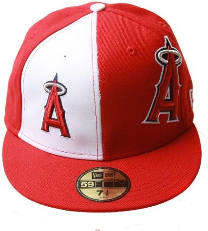 Anaheim Angels MLB New Era Fitted Hat Red/White + Includes GT Wristband