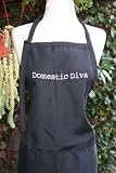 Black Embroidered Apron Domestic Diva