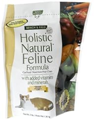 From Amazon.com. Click for details:
 Bench & Field Holistic Natural Feline Formula, Cat Food, 3-Pound Bags (Pack of 3) Bench & Field Holistic Natural Feline Formula, Cat Food, 3-Pound Bags (Pack of 3)