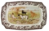 Spode Woodland Hunting Dogs Rectangular Platter 17- 1/2 inch L x 11- 1/2 inch W