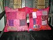 2 Salmon Pink Hand Embroidery Pillow Cushion Covers Throw India 16"
