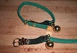 Green Velvet suedette design Cat Safety Collar with Bell
