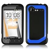Hybrid AquaFlex TPU Cover for HTC DROID Incredible 2 ADR6350, Black & Blue