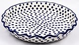Polish Pottery Ruffled Pie Plate 1 1/2