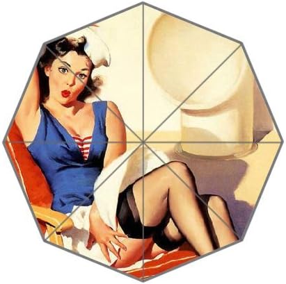 Supreme Dance!Custom hardcover Illustrated Vintage girl Compact Foldable Rain Umbrella!Best gifts you need!