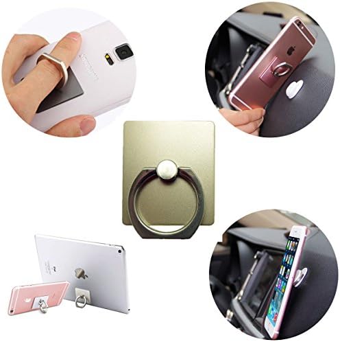 Car Mount Holder for Smart Phone Universal Ring Grip for Any Smart Device - Gold