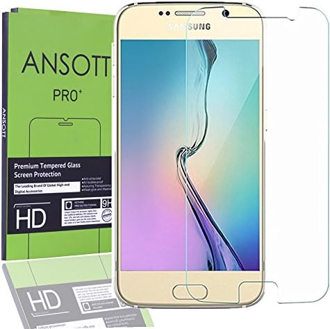 (2 Pack)Galaxy S6 Screen Protector,ANSOTT Premium Tempered Glass 0.26mm Anti-scratch,Bubble Free,Explosion-proof,Pressure-resistant 9h Hardness Screen Protector for Samsung Galaxy S6