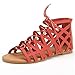 DREAM PAIRS MILLER New Women's Cutout Lace-Up Open Toe Ankle Strap Gladiator Flat Sandals