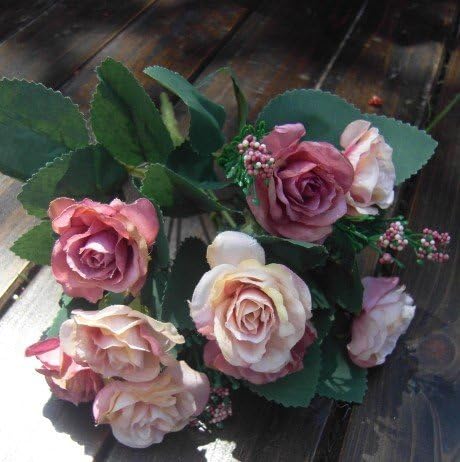 Chic 1pc 10 buds rose artificial flower Fashion without white milk pot whole set bowyer fashion quality