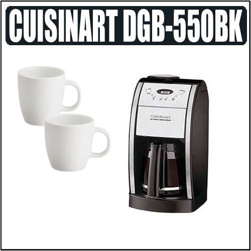 Cuisinart DGB-550BK Grind-and-Brew 12-cup Automatic Coffeemaker With Coffee Mug Set Of 2
