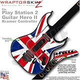 PS2 Guitar Hero II ( 2 ) Kramer Guitar Union Jack 02 WraptorSkinz TM Faceplate Skin by TuneTattooz TM