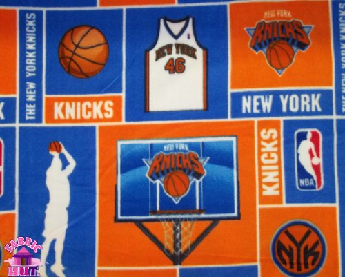NBA New York Knicks Basketball Print Fleece Fabric By the yard