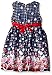 American Princess Girls' Navy White Shantung Dress