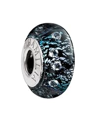 Authentic Chamilia Murano Glass Charm Radiance Collection "Black Shine" OB-202