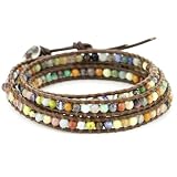 Chan Luu Multi Stone Leather Wrap Bracelet