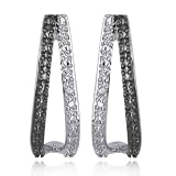 Sterling Silver Black and White Diamond Earrings