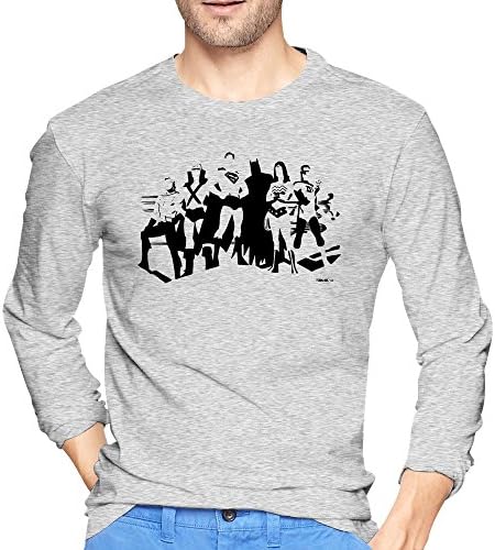 Man The Brave Justice League Long Sleeve Tee Shirt Ash