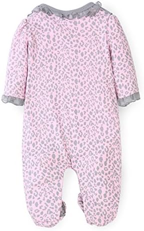 Sweety Rob Baby-girls Lace Pink Leopard Footie Pajamas (6 Months)
