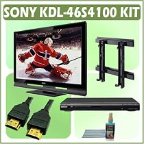 Sony Bravia S-Series KDL-46S4100 46-inch 1080P LCD HDTV + Sony DVD Player w/ Wall Mount Accessory Kit