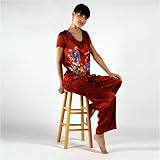 Women's Pajamas in Silk, TexereSilk Pajamas with Exquisite Hand Painted Art -- The Butterfly Garden